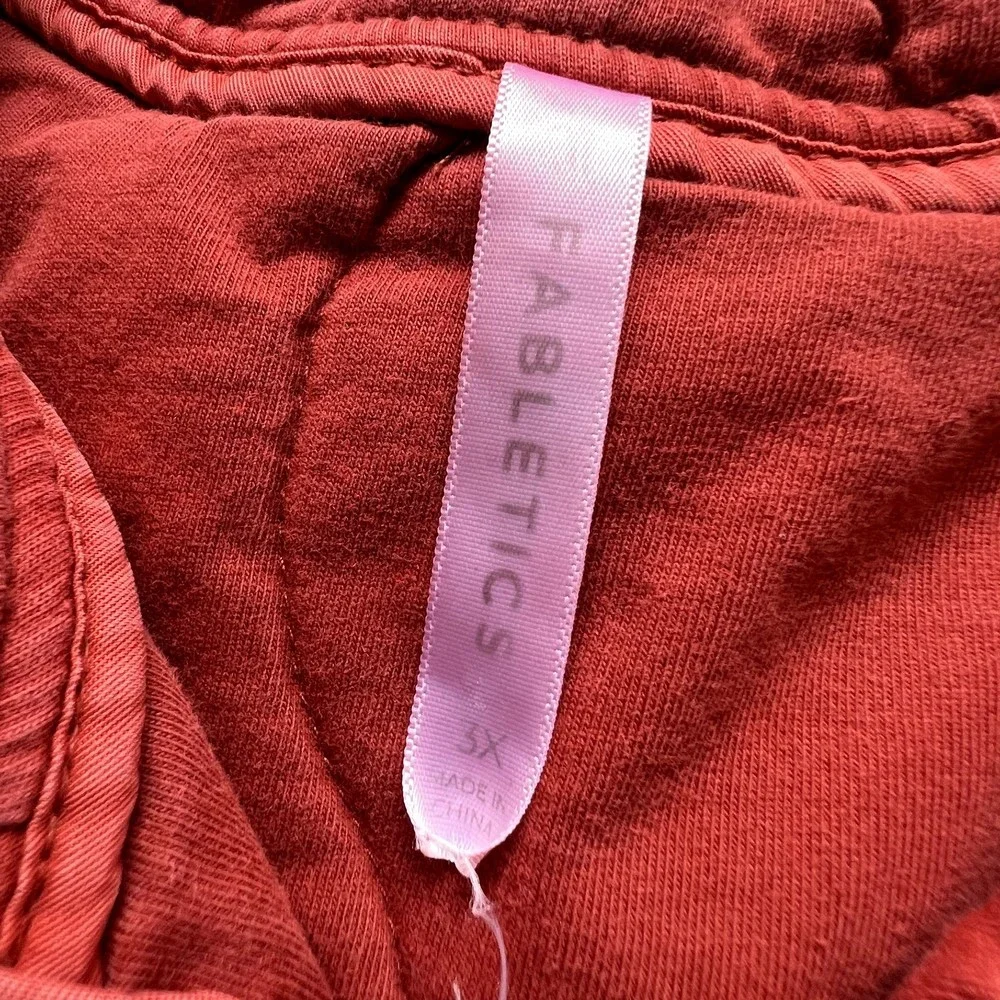 Fabletics Jacket‎ Womens 3X Orange Tedi Quilted Collar Full Zip Pockets Cotton - Picture 4 of 14